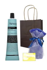 【ラッピング済】イソップ Aesop ボディケア レバレンスハンドハンドバーム ハンドクリーム ギフト ラッピング 紙袋 オリジナルメッセージカード付き (ネイビー) [並行輸入品]