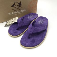 ISLAND SLIPPER サンダル トング スウェード PTソール 箱付き タグ付き US10 28cm パープル アイランドスリッパ シューズ B13813◆