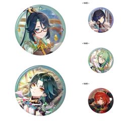 原神・公式　缶バッジ（命定の日）閑雲　ショウ　夜蘭　白朮　ディルック　B1