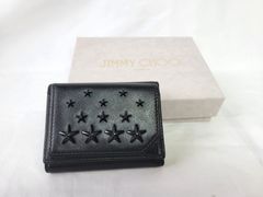 ジミーチュウ スタースタッズ 三つ折り 財布 コンパクトウォレット ブラック JIMMY CHOO
