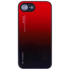 iPhone 16e ケース グラデーション ハイブリット ケース 【Color】レッド・ブラック