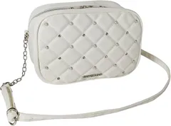 Crossmarbery(クロスマーベリー) ビジューパール キルティング ショルダーバッグ 斜めがけ 小さめ 大人可愛い お洒落 上品 ハート R77(ホワイト)