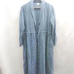 ◇ ⊇ TITICACA チチカカ 腰紐付き 長袖 ロング ロングワンピース サイズF ブルー系 レディース E  【1505290015264】