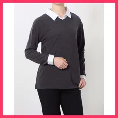 ★スタッフおすすめ★【T・H】重ね着風ドッキングニットソー ◇身長163cm B73 W65 H87/モデル着用サイズF 上品　おすすめ おしゃれ　★売れ筋★　人気 高見え　高級感