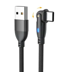 新品 YFFSFDC USB Type Cケーブル 1m Ｌ字型 180度回転 急速充電 高速データ転送 マイクロ USB ケーブル 強化TPE製 USB Cケーブル MacBook iPad Air/Pro Xperia Galaxyその他Android各種