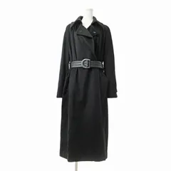 イブルース i Blues マックスマーラ Max Mara レザー切替 ロング チェスターコート ジャケット ウール 42 黒 0812 IBO78