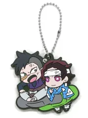 【中古】雑貨 竈門炭治郎＆不死川玄弥 「鬼滅の刃 キャラばんちょうこう ラバーマスコット 伍ノ型」