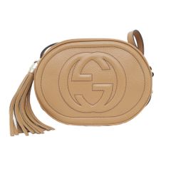 【名東】【GUCCI】グッチ インターロッキングG ソーホー タッセルショルダーバッグ ブラウン 茶色 レザー 747779 レディース メンズ【新品】【未使用】【中古】