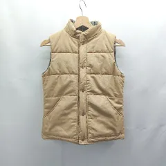 ◇ ⊇ AIGLE エーグル リバーシブル 中綿ベスト サイズS ベージュ グレー メンズ E  【1503060046227】
