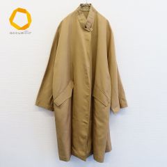 ハナエモリ HANAEMORI ヴィンテージ シルク コート ロング 金釦