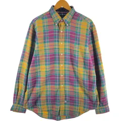 古着 ラルフローレン Ralph Lauren マドラスチェック 長袖 ボタンダウンチェックシャツ メンズXL相当/eaa521802