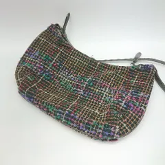 ◇ ⊇ SAZABY 総柄 毛糸 ショルダーバッグ ブラック マルチカラー レディース E  【1411280034330】