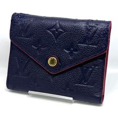 LOUIS VUITTON ルイヴィトン 財布 モノグラム アンプラント 三つ折り 財布 ネイビー レザー M64577 31GA841