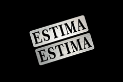 EE-539-2 ESTIMA 銀黒 アクリル2層 ステッカー トヨタ エスティマ 10 20 30 40 50 カスタム 前期 後期 モデリスタ 2枚1セット