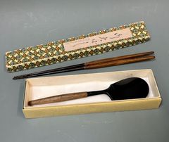 《2点》「炉用　灰匙・火箸　セット」  茶道具 炭道具 桑柄 火ばし