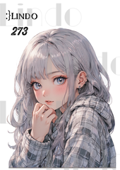 コラージュ素材　人物ステッカー　女の子　A6サイズ　5枚入り　シール　ノーカット　273
