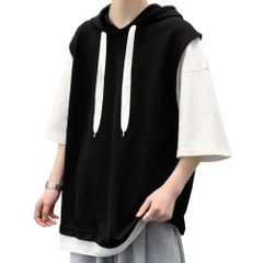 【新着商品】[FLYSKY] Tシャツ メンズ 夏服 メンズ 半袖 七分袖 おしゃれ トップス フード付き 大きいサイズ オシャレ ゆったり 柔らかい肌触り 涼しい 快適 ビッグ シルエット 春夏秋 人気