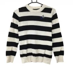 【美品】パーリーゲイツ セーター 白×黒 太ボーダー ニャロメ ウール混 コラボ  レディース 0(S) ゴルフウェア PEARLY GATES