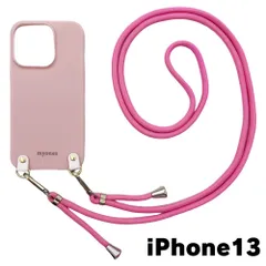 【新品未使用】iPhone13 アイフォン13 ケース(くすみピンク/ローズ)ひも TPU カバー ストラップ myones 斜め掛け zmyones002-ps1-st25-iphone13-pk-rs