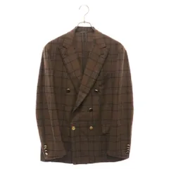 Brioni (ブリオーニ) JACKET PLUME DB RGL60R カシミヤ チェック柄 2Bテーラードジャケット ブラウン 6Bゴールドデザインのサムネイル