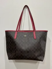 COACH トートバッグ ブラウン/レッド