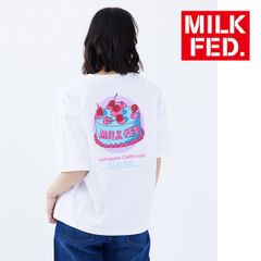 tシャツ Tシャツ ミルクフェド milkfed MILKFED CAKE S/S TEE 103241011008 レディース ホワイト 白 ティーシャツ ブランド ティシャツ 丸首 クルーネック おしゃれ 可愛い ロゴ ケーキ スイーツ スウィーツ