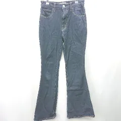 ◇ ⊇ AZUL BY MOUSSY コットン系　ストレッチ素材　ブーツカット デニムパンツ サイズM ネイビー レディース E  【1409100065541】