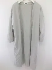 ◇ Aunt Marie's アントマリーズ 長袖 ロング カーディガン サイズL グレーグリーン系 レディース  【1206200003592】