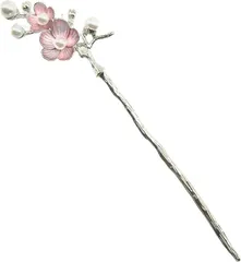 Miaomyao ミャオミャオ 簪 かんざし 一本 和装 留袖 着物 髪飾り 金属 ヘアアクセサリー(ピンク,  ワンサイズ)