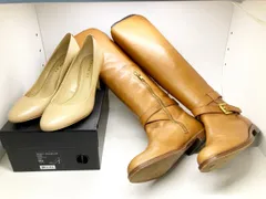 COACH　コーチ　ロングブーツ　パンプス　2点セット　レディース　シューズ　キャメル　ベージュ　M390