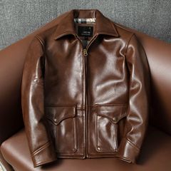 ROBERT CAVANI/ロベルトカバーニ 牛革・レザージャケット・茶色/XL