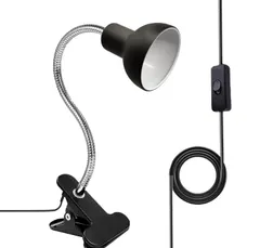 新品 電球ソケット E26 クリップライトソケット プ デスク電球ソケット 爬虫類ライト亀 ライト クリップランプ 植物ライトスタンド 360度回転できる 読書 仕事 PC電気スタンド作業デスク 卓上ランプ E26 対応 ブラック(電球なし)