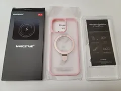 ★CASEKOO iPhone 15 Pro Max 用 ケース 米軍MIL規格 耐衝撃 MagSafe対応 隠しスタンド 指紋防止 マット仕上げ ピンク