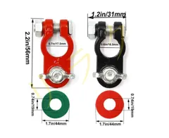 D端子用 バッテリー端子 蝶ボルト 蝶ナット バッテリーターミナル 大ポール 赤黒塗装 バッテリーコネクター 腐食防止シート付 2個