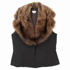 フォクシー✨ファー襟　ロングジレ 42size ほぼ未使用極美品⭐️⭐️⭐️ フォクシー✨ファー襟 ロングジレ 42size ほぼ未使用極美品