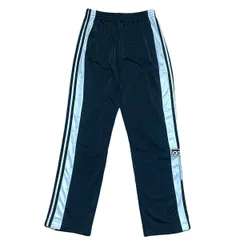 古着 adidas アディダス トラックパンツ トレフォイルロゴ 3ライン ブラック S 255-157