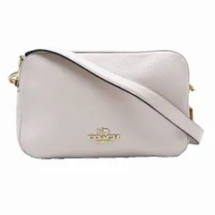 コーチショルダーバッグ カメラバッグ ペブルドレザークロスボディー ダブルジップ ホワイト F39856 レディース 【中古】