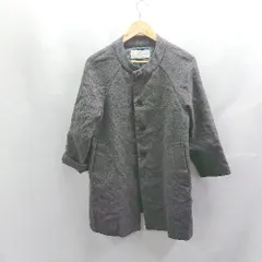 ◇ ⊇ HUMAN WOMAN ヒューマンウーマン ウール、麻混合 長袖 コート サイズM チャコール レディース E  【1503310008883】