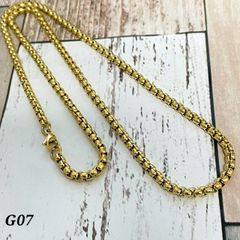 【 新品 送料無料 】G07 ゴールド チェーン ネックレス 4mm 55cm メンズる ネックレス ステンレス