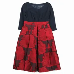 16aw ダイアグラム Diagram GRACE CONTINENTAL ワンピース ロング丈 七分袖 ジャカード タック 38 M レッド レディース 【中古】