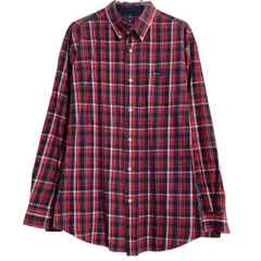 CHAPS 長袖 チェックシャツ XL レッド系 マルチカラー チャップス ボタンダウン ビッグサイズ 古着卸 アメリカ仕入 a702-6362