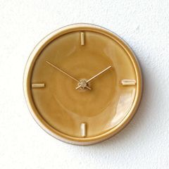 壁掛け時計 掛け時計 陶器 おしゃれ かわいい シンプル ウォールクロック 美濃焼 日本製 陶器のサークル掛け時計 D