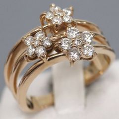 Pt900オレンジサファイアダイヤモンドリング S0.682 D0.31 9.2g #10.5  