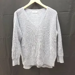◇ OPAQUE.CLIP Vネック シンプル 無地 天竺編み　長袖 ニット セーター 38　/　M サックス ブルー レディース E  【1303090010089】
