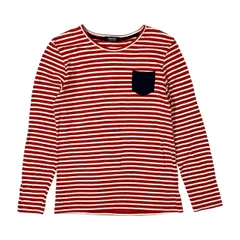 BURBERRY BLACK LABEL バーバリー ブラックレーベル ホース刺繍 ボーダー 長袖Tシャツ カットソー 2 /レッド/三陽商会