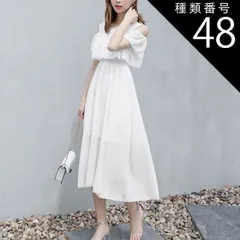 種類48：レッド/M オフショル フレア ワンピース フレアワンピース 膝下 ロング ロング丈 袖なし ノースリーブ オフショルダー オフショル フレア Aライン フリル ハイウエスト かわいい 大人可愛い きれいめ シンプル カジュアル 大人 上品 おしゃれ