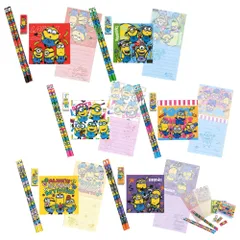 新品 】ミニオンズ 文具4点 セット 用品 大袋24 景品 アソート〔 お祭り 縁日 / イベント / 嬉しい 子供会 / 露店 / 【 縁日 〕キャラクター 可愛い【K-Bright感謝のカード】(ミニオンズ)