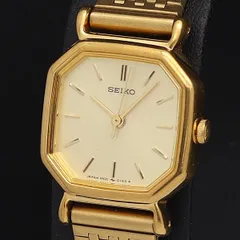 良品 セイコー QZ 4N21-5022 ライトゴールド文字盤 オクタゴン レディース腕時計 KYM