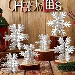クリスマス オブジェ 雪の結晶 スノーフレーク 装飾 インテリア ホワイト デコレーション パーティー 木製