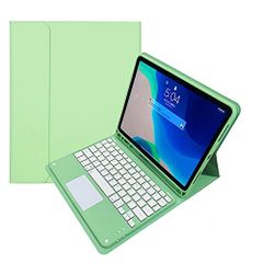 iPad5/iPad6/Air/Air2/Pro9.7_抹茶緑 タッチパッド付き お洒落 iPad 5 iPad6 Air Air2キーボード ケース Bluetooth キーボードカバー マグネット 分離式 ペンシルホルダー 第5世代 6世代 アイパッド 9